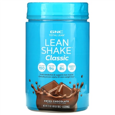 GNC, Total Lean, Lean Shake Classic, Swiss Chocolate, 1.69 lb (768 g)