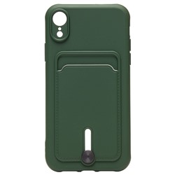 Чехол-накладка - SC304 с картхолдером для "Apple iPhone XR" (dark green) (208676)