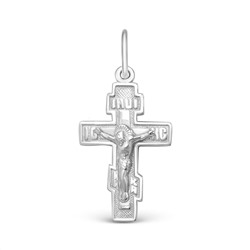 Крест из серебра родированный - 3,2 см