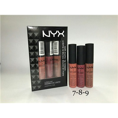 набор блеск 3в1 от NyX soft matte Lipsticks