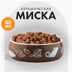 Миска керамическая «Вкусняшки», 80 мл, для грызунов