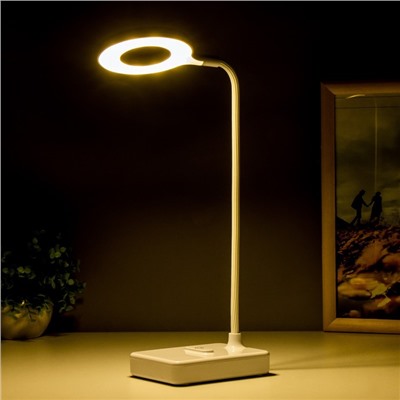 Настольная лампа сенсорная "Лоди" LED 4Вт USB АКБ белый 9х12х45 см RISALUX