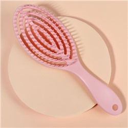 Расчёска массажная, для сушки волос, 7,5 × 23,5 см, цвет розовый