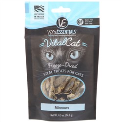 Vital Essentials, Vital Cat, высушенное сублимацией лакомство для кошек, пескарь, 0,5 унц. (14,2 г)