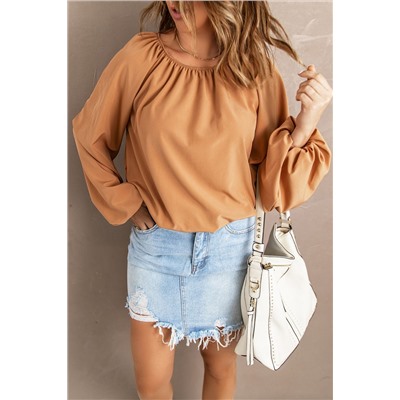 Lantern Sleeve Loose Blouse