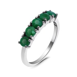 Кольцо из серебра зеленый агат, Джоли