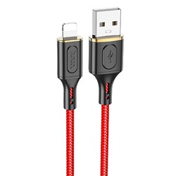 Кабель USB - Apple lightning Hoco X95 Goldentop (повр.уп)  100см 2,4A  (red)