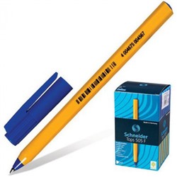 Ручка шариковая 0.8мм Tops 505F синяя 150503 желтый корпус Schneider