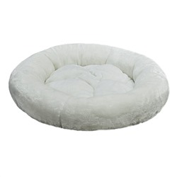 408620 Зооник Лежанка круглая с подушкой, белый мех (480х480х150)