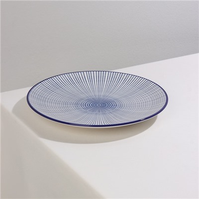 Тарелка керамическая Доляна «Мерцание», d=21,7 см, цвет синий
