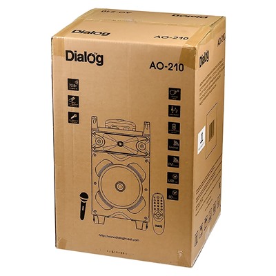 Портативная акустика напольная Dialog Oscar AO-210, микрофон BT (повр. уп.) (black)