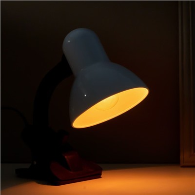 Лампа настольная Е27, с выкл. на зажиме (220В) белая 26х13х11 RISALUX