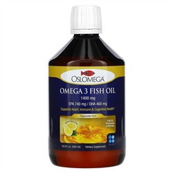 Oslomega, Норвежская серия, рыбий жир с омега-3, натуральный лимонный вкус, 500 мл (16,9 жидк. унции)
