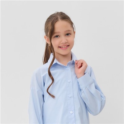 Рубашка для девочки MINAKU цвет светло-голубой, рост 122 см