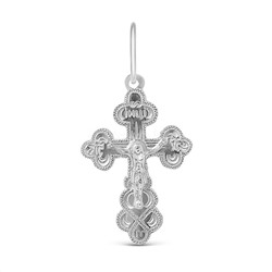 Крест из серебра родированный - 3 см 925 пробы К2-156р