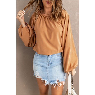 Lantern Sleeve Loose Blouse