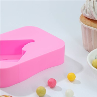 Форма для мороженого Доляна «Арбузная долька», силикон, 14×7,5×2,5 см, цвет розовый