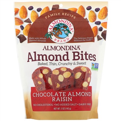 Almondina, Almond Bites, Chocolate Almond Raisin, 5 oz (142 g)