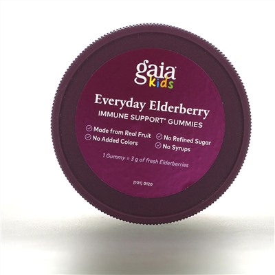 Gaia Herbs, Kids, Everyday Elderberry Gummies, 40 Vegan Gummies