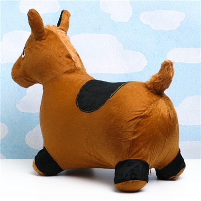Игрушка - прыгун детская "Лошадка" резиновая надувная, 50х27см, в чехле, коричневая