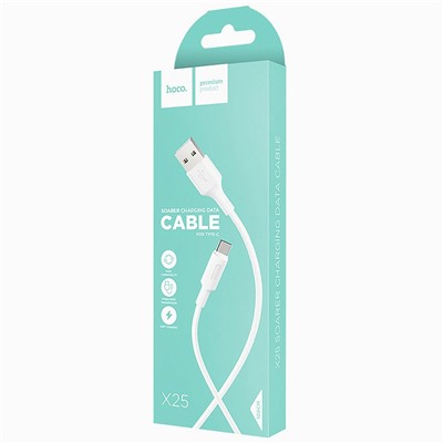 Кабель USB - Type-C Hoco X25 (повр. уп)  100см 3A  (white)