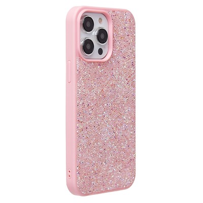 Чехол-накладка - PC071 POSH SHINE для "Apple iPhone 14 Pro Max" россыпь кристаллов (pink) (231600)