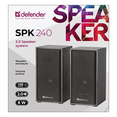 Компьютерная акустика Defender SPK-240 2.0 (black)