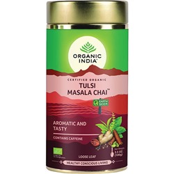 Organic India Tulsi Masala Chai 100g / Масала Чай со Священным Базиликом 100г. банке