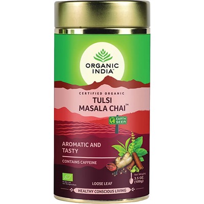 Organic India Tulsi Masala Chai 100g / Масала Чай со Священным Базиликом 100г. банке