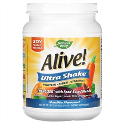 Nature's Way, Alive! Ultra Shake, смесь для приготовления коктейлей, ванильный вкус, 945 г (2,08 фунта)