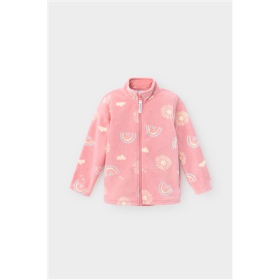 Куртка флисовая для девочки Crockid ФЛ 34025 королевский розовый, солнце и радуга