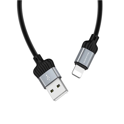 Кабель USB - Apple lightning Borofone BX28 Dignity (повр. уп)  100см 2,4A  (gray)