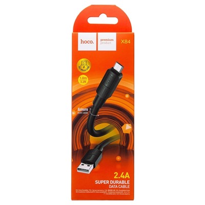 Кабель USB - micro USB Hoco X84  100см 2,4A  (black)