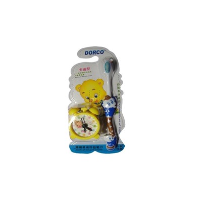 Dorco набор №523  детская зубная щетка с игрушкой будильник-точилка