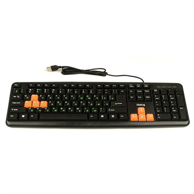 Клавиатура Dialog Standart KS-020U мембранная игровая USB (black/orange)