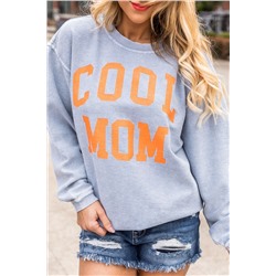 Серый свитшот с принтом "cool mom"