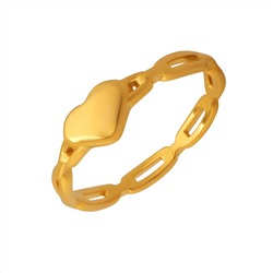 Кольцо "Сердечко" из позолоченной титановой стали, Intensity