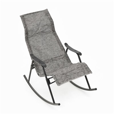 Кресло-качалка садовое "Нарочь", 110 х 62 х 94 см, каркас черный, сиденье серое