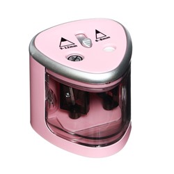 Точилка электрическая 2 отверстия BRAUBERG DUAL, питание от 4 батареек АА, розовая 270579