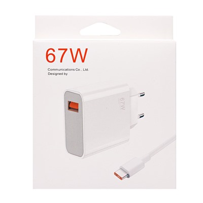 Адаптер Сетевой с кабелем ORG Xiaomi [BHR6035EU] (повр. уп) USB 67W (USB/Type-C) (B) (white)