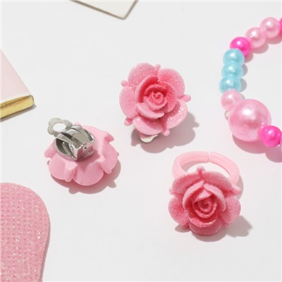 Набор детский «Выбражулька» 3 предмета: клипсы, браслет, кольцо, цветочное счастье, цвет МИКС