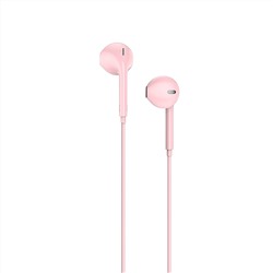 Проводные наушники с микрофоном вкладыши Hoco M55 Memory sound (повр.уп.) Jack 3,5  (pink)