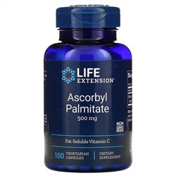 Life Extension, аскорбил пальмитат, 500 мг, 100 вегетарианских капсул