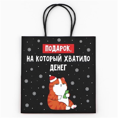 Пакет подарочный новогодний «Подарок», 22 х 22 х 11 см , Новый год