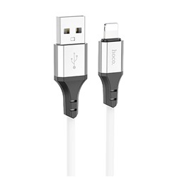 Кабель USB - Apple lightning Hoco X86 Spear  100см 2,4A  (white)