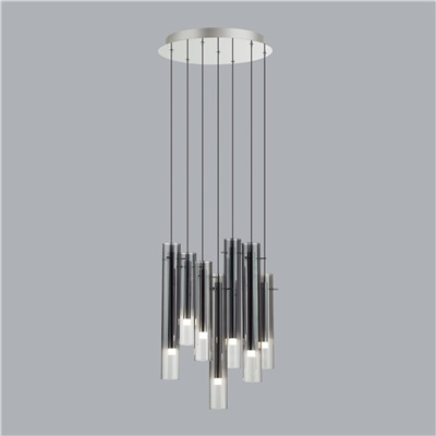 5061/32LA PENDANT ODL24 319 серебристый/дымчатый/металл/стекло Люстра каскадная LED 7*4W 3000K SHINY