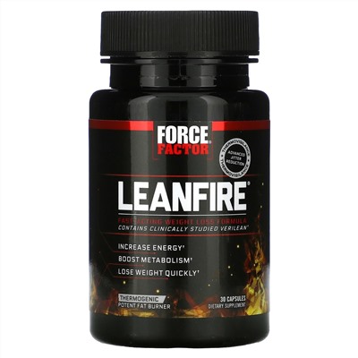 Force Factor, LeanFire, средство для быстрого снижения веса, 30 капсул