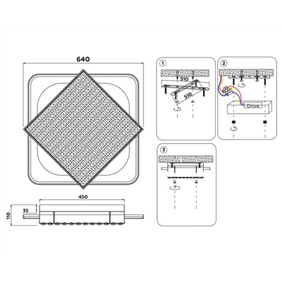 Потолочный светодиодный светильник с пультом FA125 WH белый 160W 640*640*110 (ПДУ РАДИО 2.4)