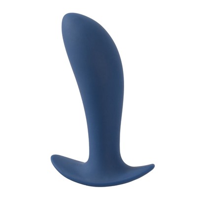 Синяя анальная втулка с вибрацией Vibrating Butt Plug - 12 см.