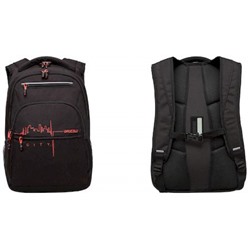 Рюкзак молодежный RU-431-2/2 черный - красный 31х43х20 см GRIZZLY